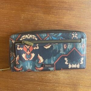 Fossil Multicolor Tapestry Patterned Wallet